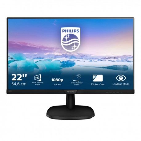 Philips V Line 223V7QHAB/00 Monitor, 54,6 cm, 21,5", Full HD, LED, Preto - 8712581742843
