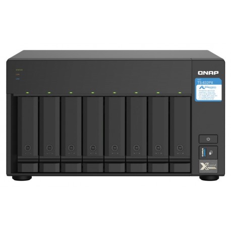 NAS QNAP 8-Bay Annapurna Labs Alpine AL324 1.7GHz Quad Core/4GB/2x10Gb.2x2.5Gb/USB/Tower-TS-832PX-4G - 4713213518182