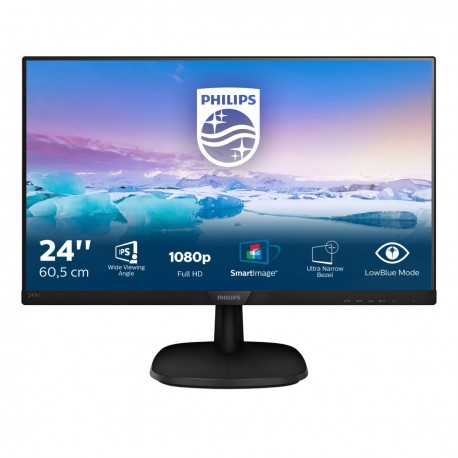 Philips 243V7QDSB Monitor, 60,5 cm, 23.8",Full HD, LED, Preto - 8712581742331