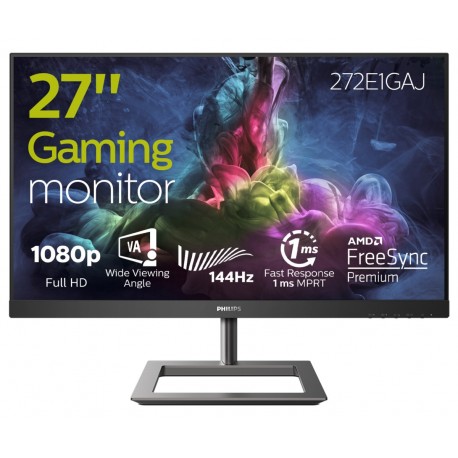 Philips E Line 272E1GAJ/00 Monitor Gaming, 68,6 cm, 27", Full HD, LCD, Preto, Cromado - 8712581769864