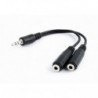 Adaptador 3.5mm P/ 2saidas Para Som Com 10Cm Preto - 8716309096942