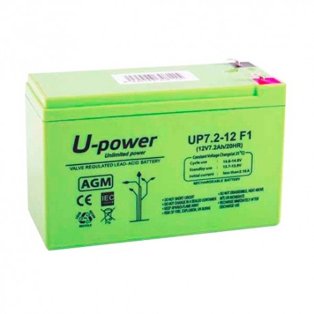 Upower BATT-1272-U Bateria Recarregável 12 V 7,2 Ah Chumbo Ácido AGM para Backup ou Utilização Directa