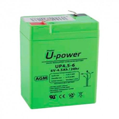Upower BATT-6045-U Bateria Recarregável 6 V 4,5 Ah Chumbo Ácido AGM para Backup ou Utilização Directa