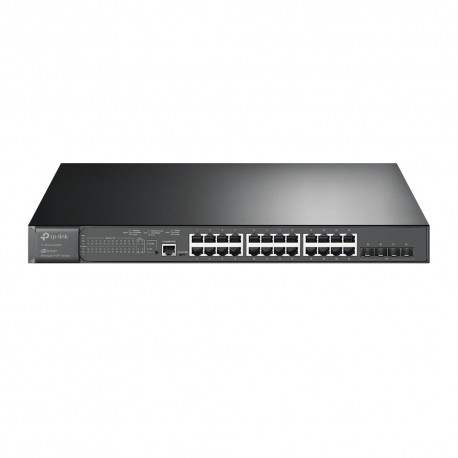 Switch TP-Link JetStream 24Portas Gigabit. 4Portas 10GE SFP+ Interrup. Gerenciado C/ PoE+. 24 Portas
