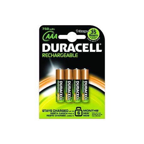 Pack De 4 Pilas Aaa Duracell Hr3-b/ 1.2v/ Recargables - 5000394090231