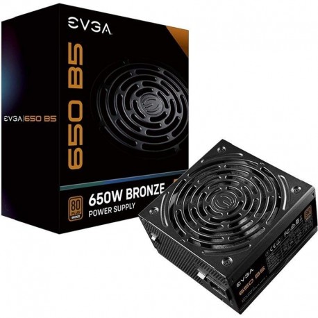 EVGA 650 B5 Fonte de Alimentação, 650 W, 20+4 PIN ATX, Ventilador 13 cm, 80 Plus, Bronze, Preto - 4250812435224