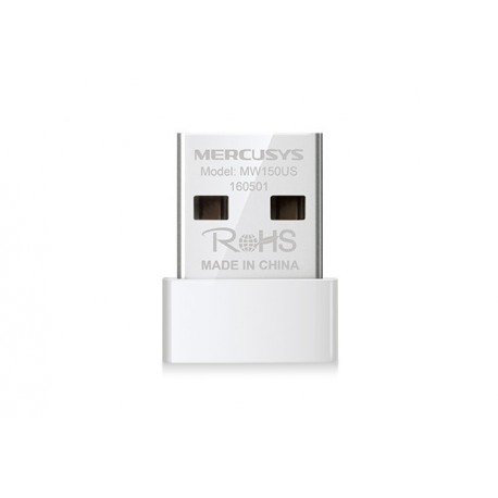 Adaptador MERCUSYS 150Mbps Wireless N Nano USB. Nano Size. 1T1R. 2.4GHz. 802.11b/g/n. USB 2.0 - 6957939000325