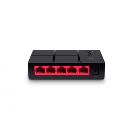 Switch MERCUSYS 5-port 10/100/1000M Mini Desktop Switch. 5 10/100/1000M RJ45 Ports. Plastic Case - 6935364099619