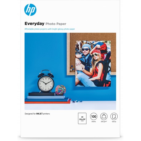 Papel Fotográfico Hp Everyday Q2510a/ Din A4/ 200g/ 100 Hojas - 0808736472647