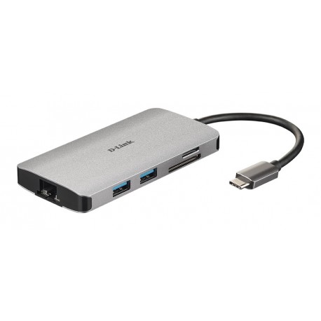 Hub Usb Tipo-c D-link Dub-m810/ 3 Puertos Usb 3.0/ 1 Thunderbolt/ 1 Hdmi/ 1 Rj45/ Gris - 0790069450471