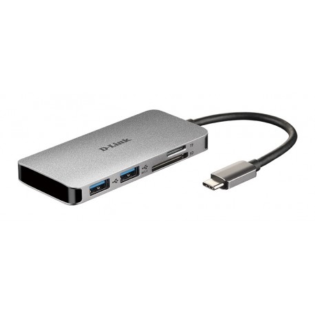 Hub Usb 3.0 Tipo-c D-link Dub-m610/ 2 Puertos Usb/ 1 Thunderbolt 3/ 1 Hdmi/ 1 Lector Tarjetas Sd/ Gris - 0790069450464