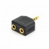 Adaptador 3.5mm P/ 2saidas Para Som Preto - 8716309103480