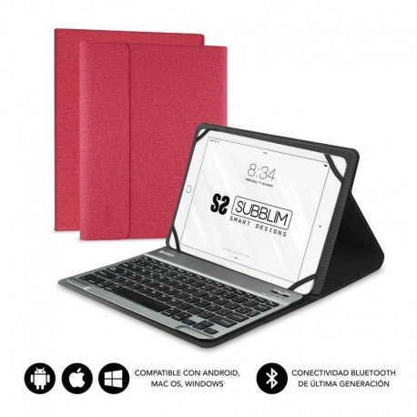 Capa Para Tablet SUBBLIM KeyTab Pro C/touchpad Bluetooth Roja ESP - 8436586741129