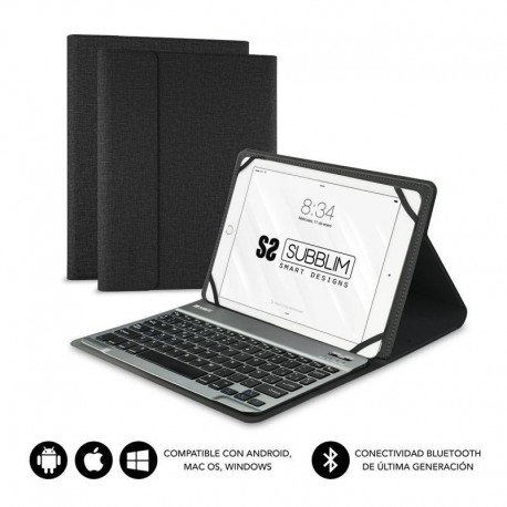 Capa Para Tablet SUBBLIM KeyTab Pro C/touchpad Bluetooth Preta ESP - 8436586741112
