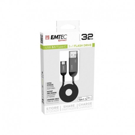 Cabo Emtec Com Pen Usb 3.1 E Type-C 32Gb - 0312617015782