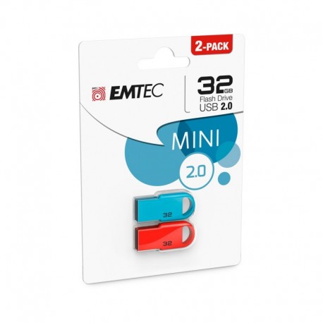 Pen Drive Emtec D250 32Gb Pack 2 Unidades Usb 2.0 - 3126170150448