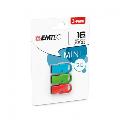 Pen Drive Emtec D250 16Gb Pack 3 Unidades Usb 2.0 - 3126170150509