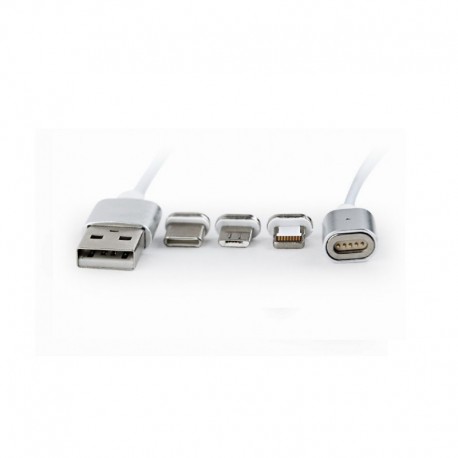Cabo Usb 2.0 Carregamento 3 Em 1 Magnetico Type C + Lightning + Micro Usb - 8716309098397
