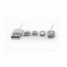 Cabo Usb 2.0 Carregamento 3 Em 1 Magnetico Type C + Lightning + Micro Usb - 8716309098397
