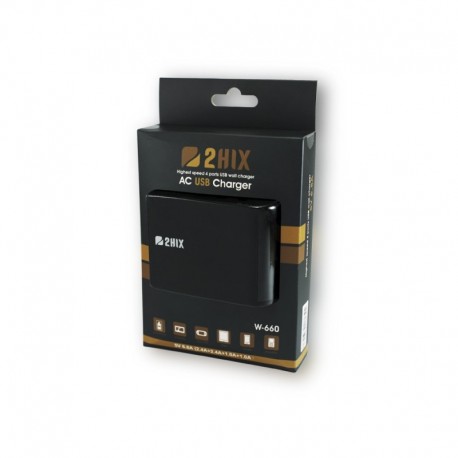 Carregador Parede 2Hix 4*Usb 2*2.4A+2*1.0A Preto - 6801233800658