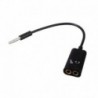 ADAPTADOR 2 JACK 3.5MM MICRO+SOM PARA JACK 3.5"MM - PRETO - 8716309075442
