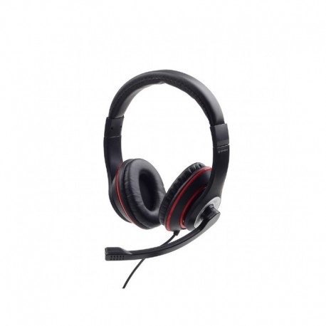 Auscultadores Gembird Stereo MHS-03 3.5MM Preto Vermelho - 8716309113687
