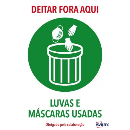 Avery Covid A4 - Gestão especial de resíduos - 8007827200639