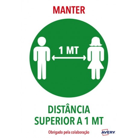 Avery Covid A4 - Manter distância de 1 mt - 8007827200608