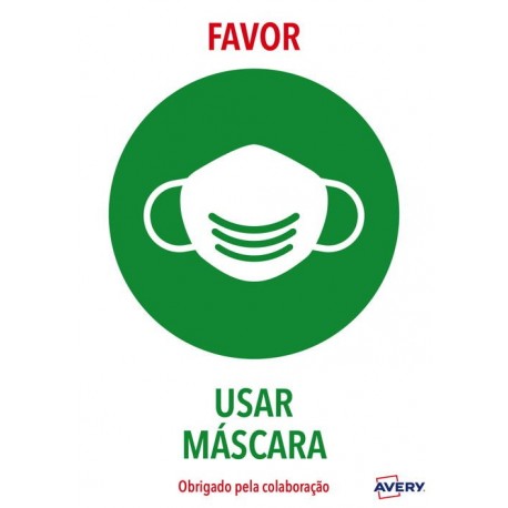 Avery Covid A4 - Usar máscara - 8007827200585
