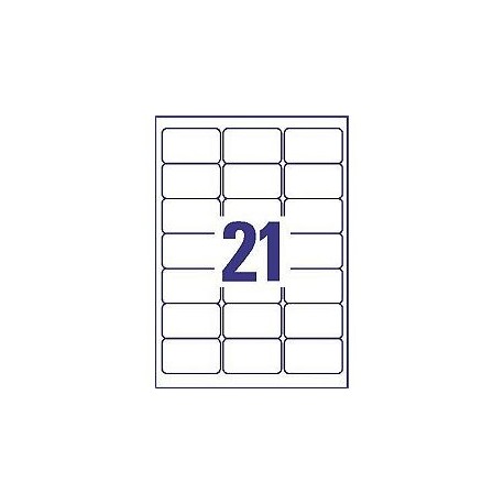 Avery L7560-25 Etiquetas 21/folha - Clear - 5014702010231