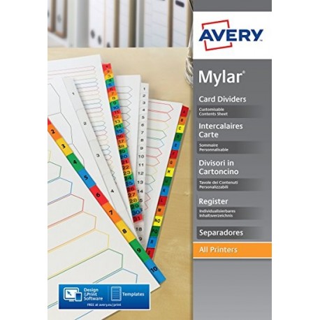 Avery Paper Dividers 05193501 20 Sep, Letters - 3148240043429