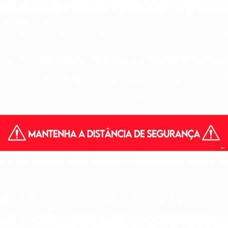 Avery Covid Rectangular Label Distância Segur, Red - 8007827200851
