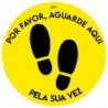 Avery Covid Round Label Aguarde Vez, Yellow - 8007827200844