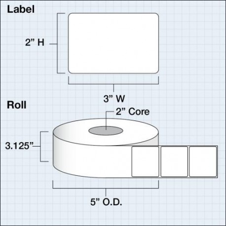 DTM print / Primera Etiquetas LX200/400/500 Matte White 7.62x5.08cm
