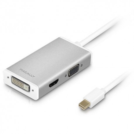 Macally Adaptador mini DisplayPort-DVI/HDMI/VGA 4K - 8717278768441