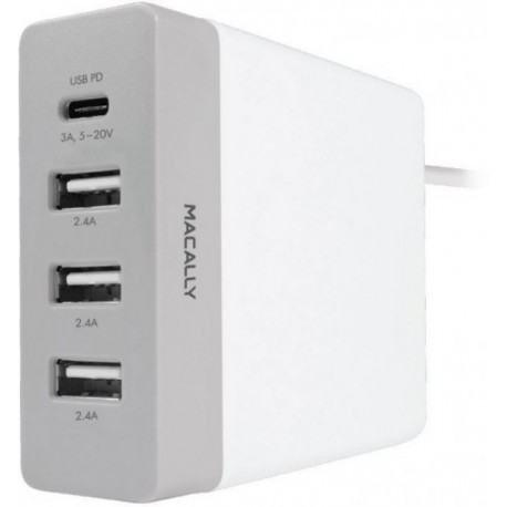 Macally AC Charger 72W 3xUSB + USB-C - 8717278768922
