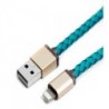 PlusUs LifeStar Lightning-USB 1m - Cross Turquoise - 4897057270236