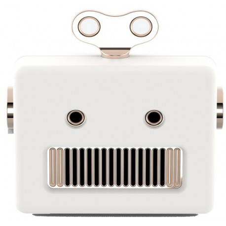 qushini Bluetooth Robot Speaker White, Coluna Portátil, Bluetooth, Forma Robot, USB, Bateria, Branco - 8055002396967