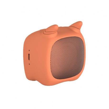 qushini Bluetooth Speaker Bull, Coluna Portátil, Bluetooth, Forma Touro, MicroSD, USB, Bateria, Laranja - 8055002395373