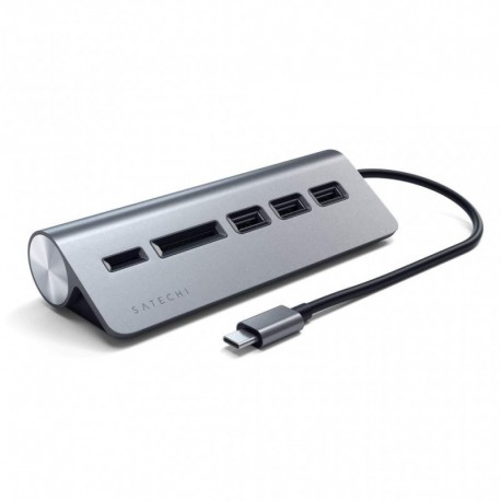 Satechi Type-C Aluminum USB Hub & Card Reader Space Grey - 0879961007164