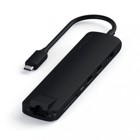 Satechi USB-C Slim Multi-Port w/ Ethernet adpt Black - 0879961008659