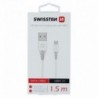 Swissten Cable USB - USB-C Fast Charging 1.5m-white - 8595217463790