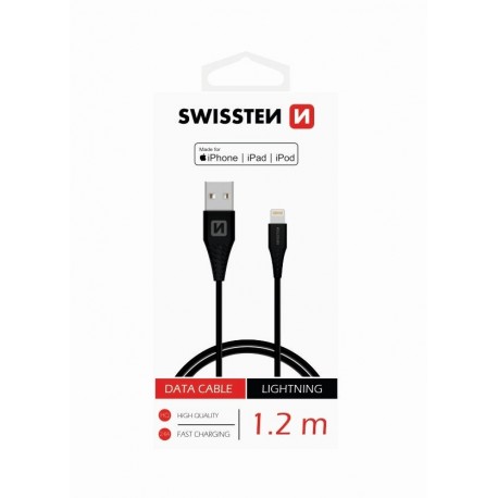 Swissten Cable USB-Lightning 1.2m-black - 8595217462038