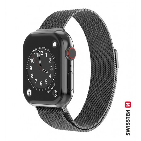 Swissten Mesh Band for Apple Watch 38-40mm Black - 8595217477186