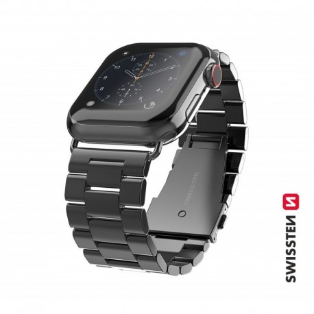 Swissten Metal Band for Apple Watch 42-44mm Black - 8595217477278