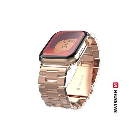 Swissten Metal Band for Apple Watch 42-44mm Rose Gold - 8595217477247