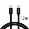 Swissten Textile Cable USB-C - USB-C 1.2m-black - 8595217455962