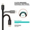 Swissten Textile Cable USB-Lightning 1.2m-black - 8595217455184