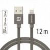 Swissten Textile Cable USB-Lightning 1.2m-grey - 8595217455757