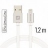 Swissten Textile Cable USB-Lightning 1.2m-silver - 8595217455764